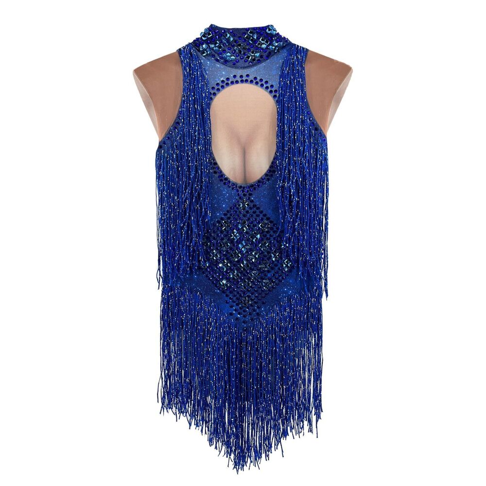 7736 New Fringe Rhinestones Sexy Bodysuit Nightclub Birthday Party Dance